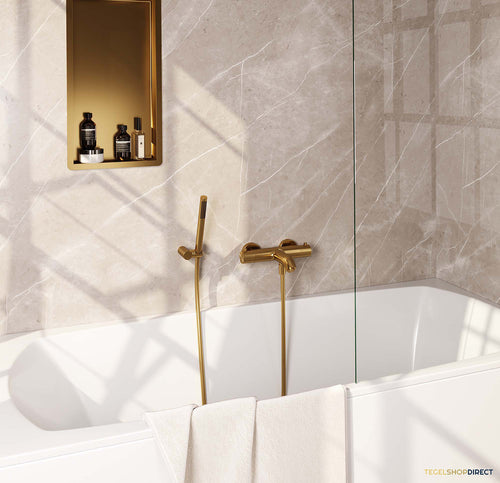 Opbouwset Bad- en Douchekraan Brauer Gold Edition Thermostatisch Met Wandhouder Geborsteld Goud