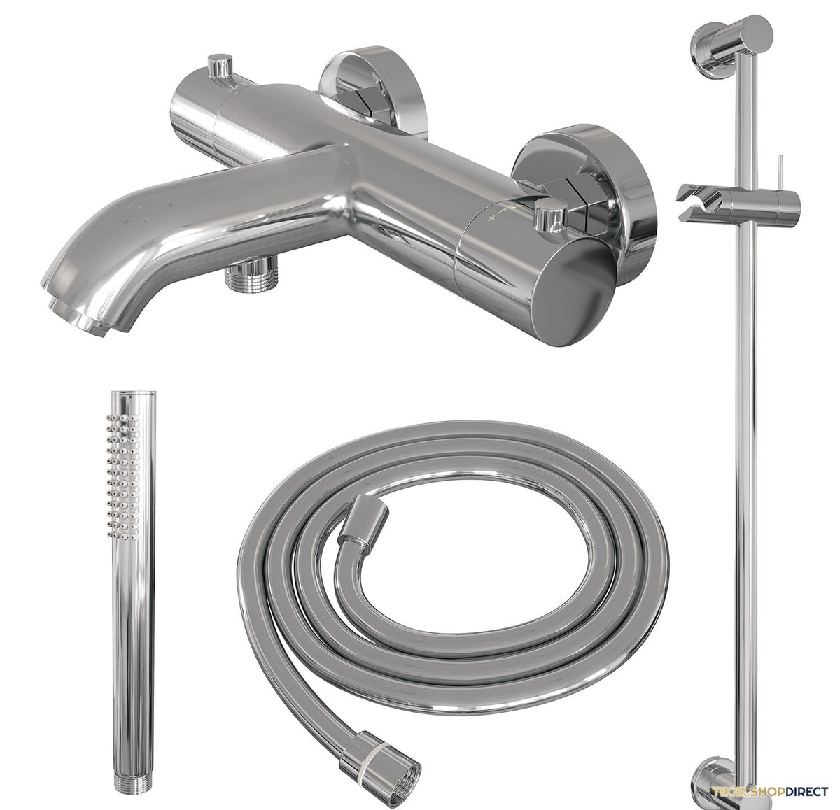 Opbouwset Bad- en Douchekraan Brauer Chrome Edition Thermostatisch Met Glijstang Chroom – afbeelding 2