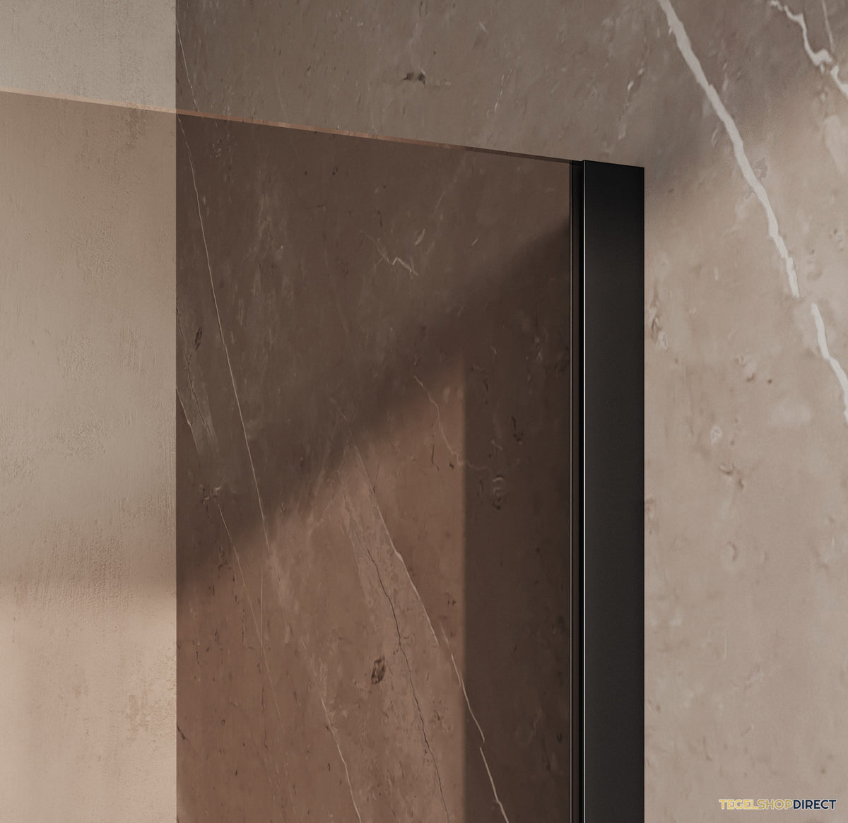 BRAUER Oblivion Badwand 80x140 Brons Glas Incl. Glascoating Mat Zwart – afbeelding 4
