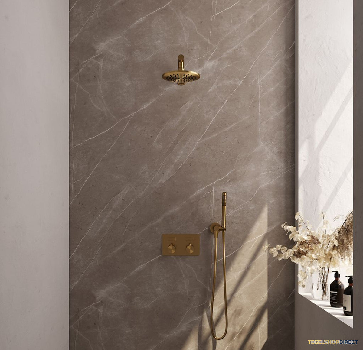 Thermostatische Inbouwdoucheset Brauer Gold Edition Recht Met Drukknoppen (Alle Opties)