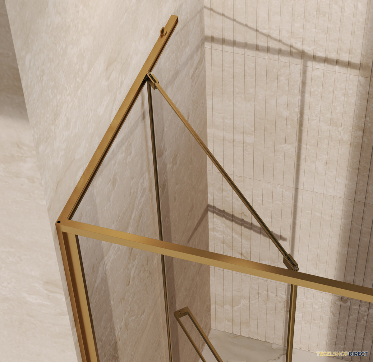 BRAUER Luminis Nisdeur Naar Binnen Draaiend 90x200 Omkeerbaar Helder Glas Incl. Glascoating PVD Goud Geborsteld – afbeelding 5