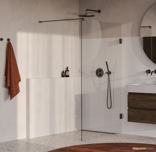 BRAUER Void inloopdouche helder glas 120x200 incl. glascoating PVD gunmetal geborsteld