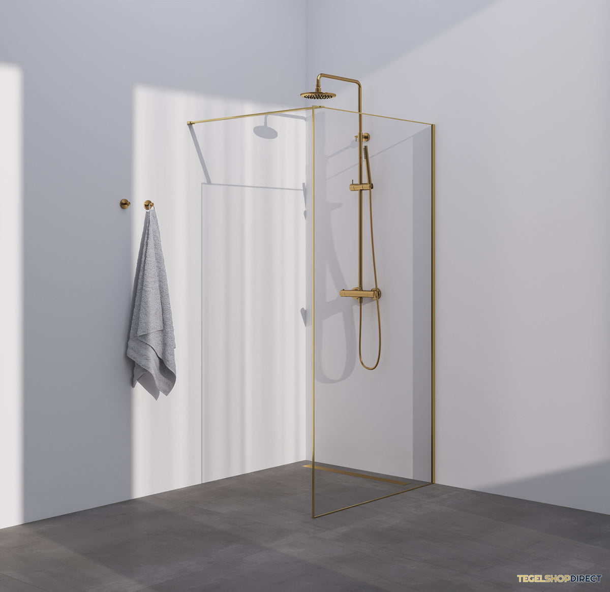 BRAUER Season inloopdouche model D helder glas 100x200 incl. glascoating Season-Goud – afbeelding 2