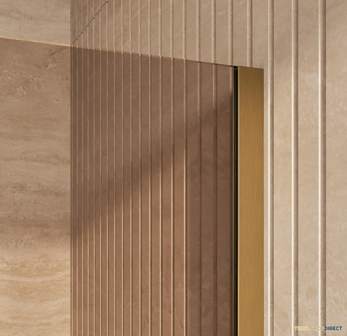 BRAUER Oblivion Badwand 80x140 Brons Glas Incl. Glascoating PVD Goud Geborsteld – afbeelding 4