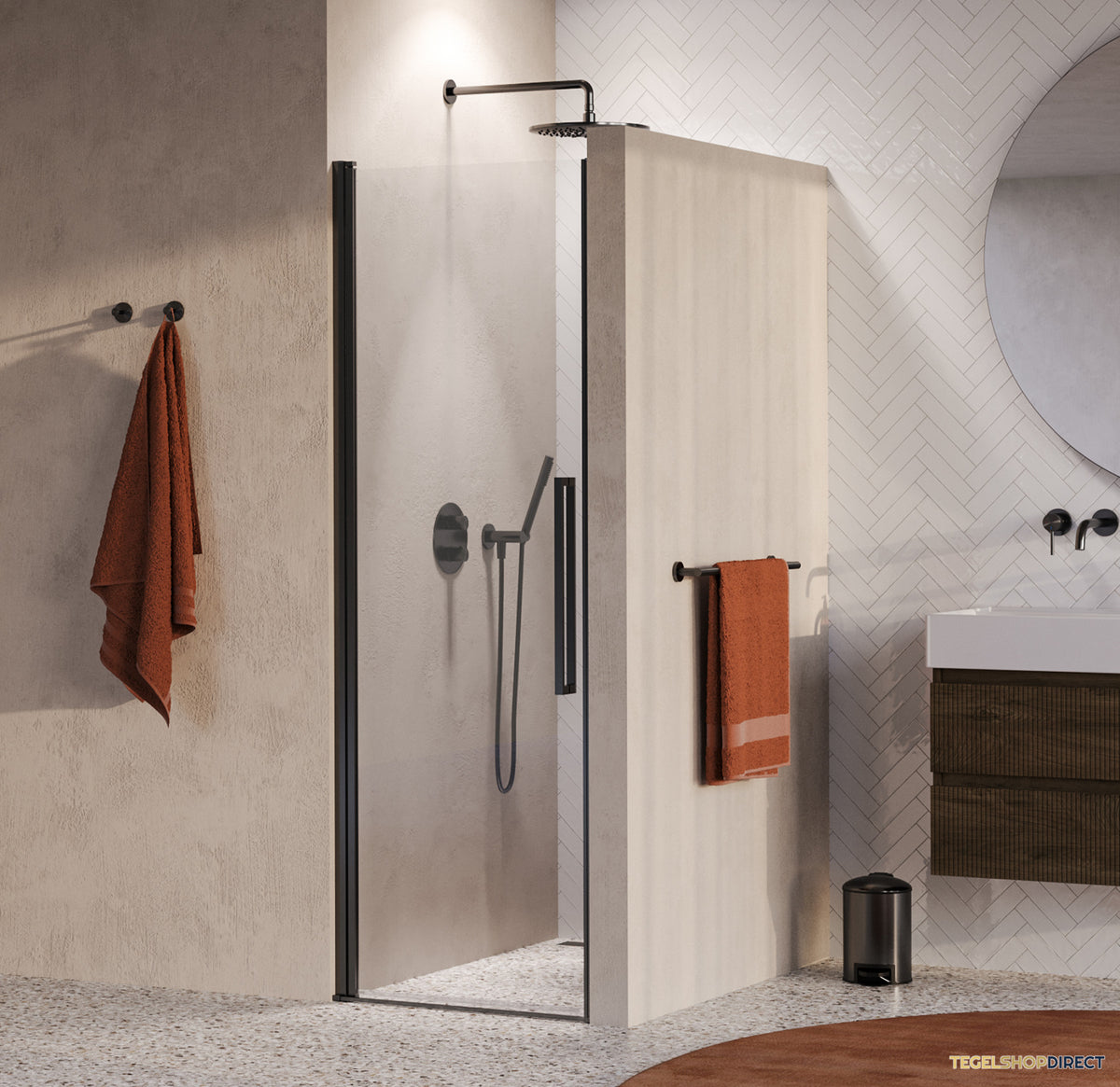 BRAUER Cosmic Nisdeur Draaiend 70x200 Omkeerbaar Helder Glas Incl. Glascoating PVD Gunmetal Geborsteld