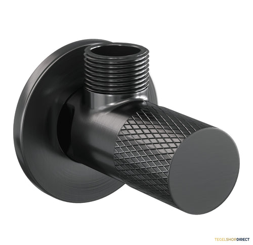 Hoekstopkraan Brauer Gunmetal Carving Edition Compleet Met Slang Gunmetal Geborsteld PVD
