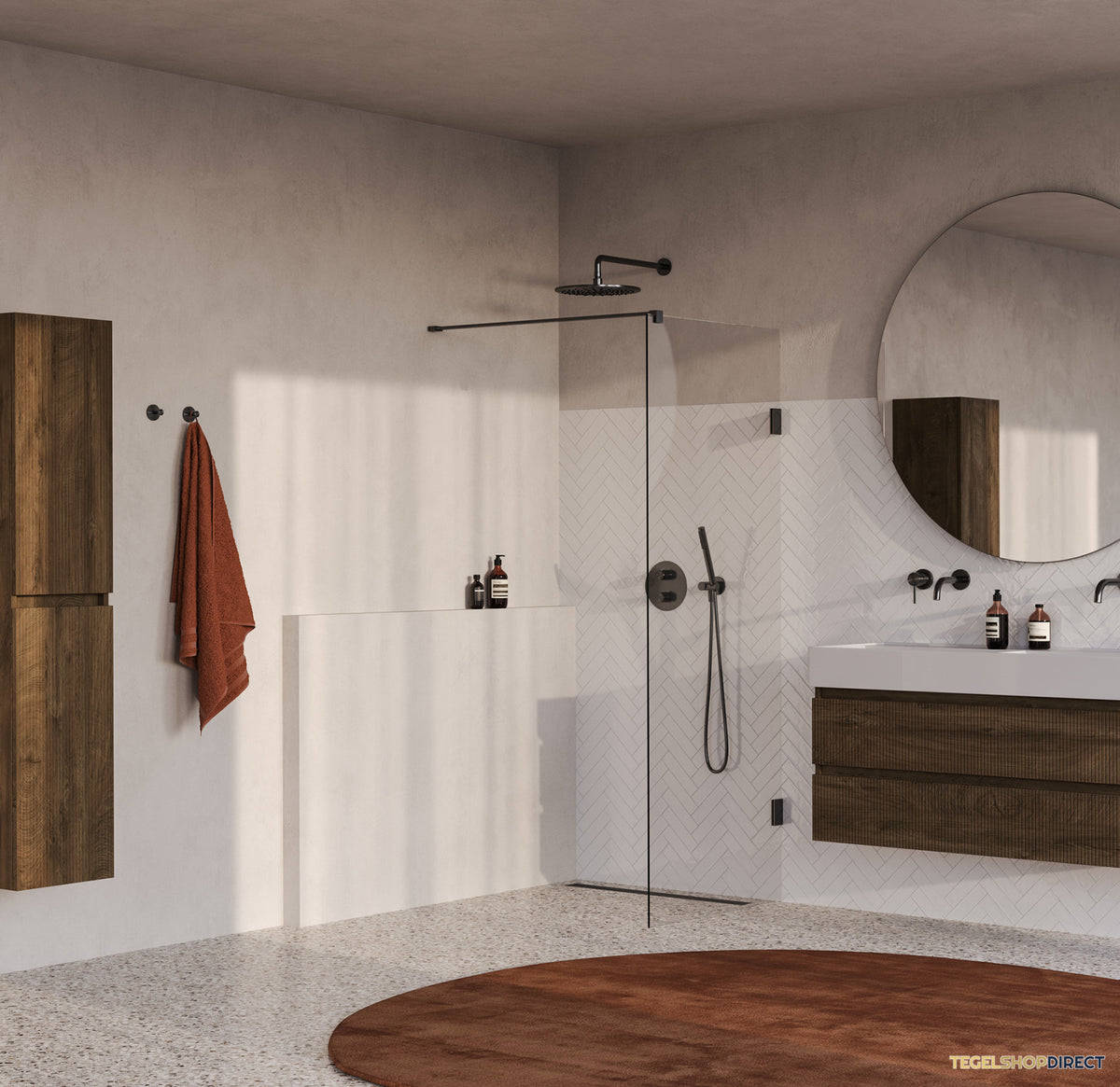 BRAUER Void inloopdouche helder glas 70x200 incl. glascoating PVD gunmetal geborsteld – afbeelding 2