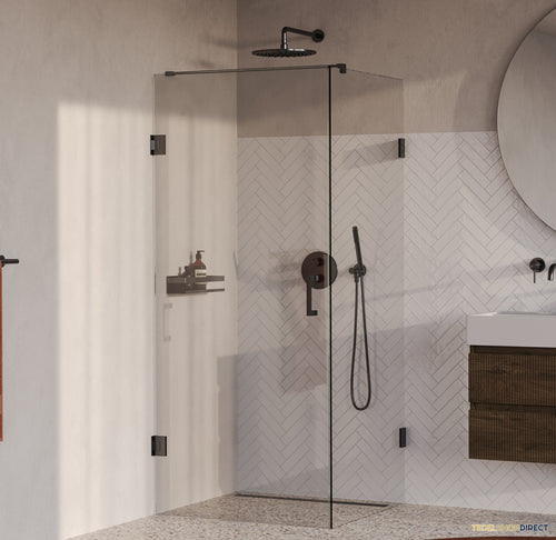 BRAUER Void douchecabine met draaideur helder glas 90x90x200 incl. glascoating PVD gunmetal geborsteld