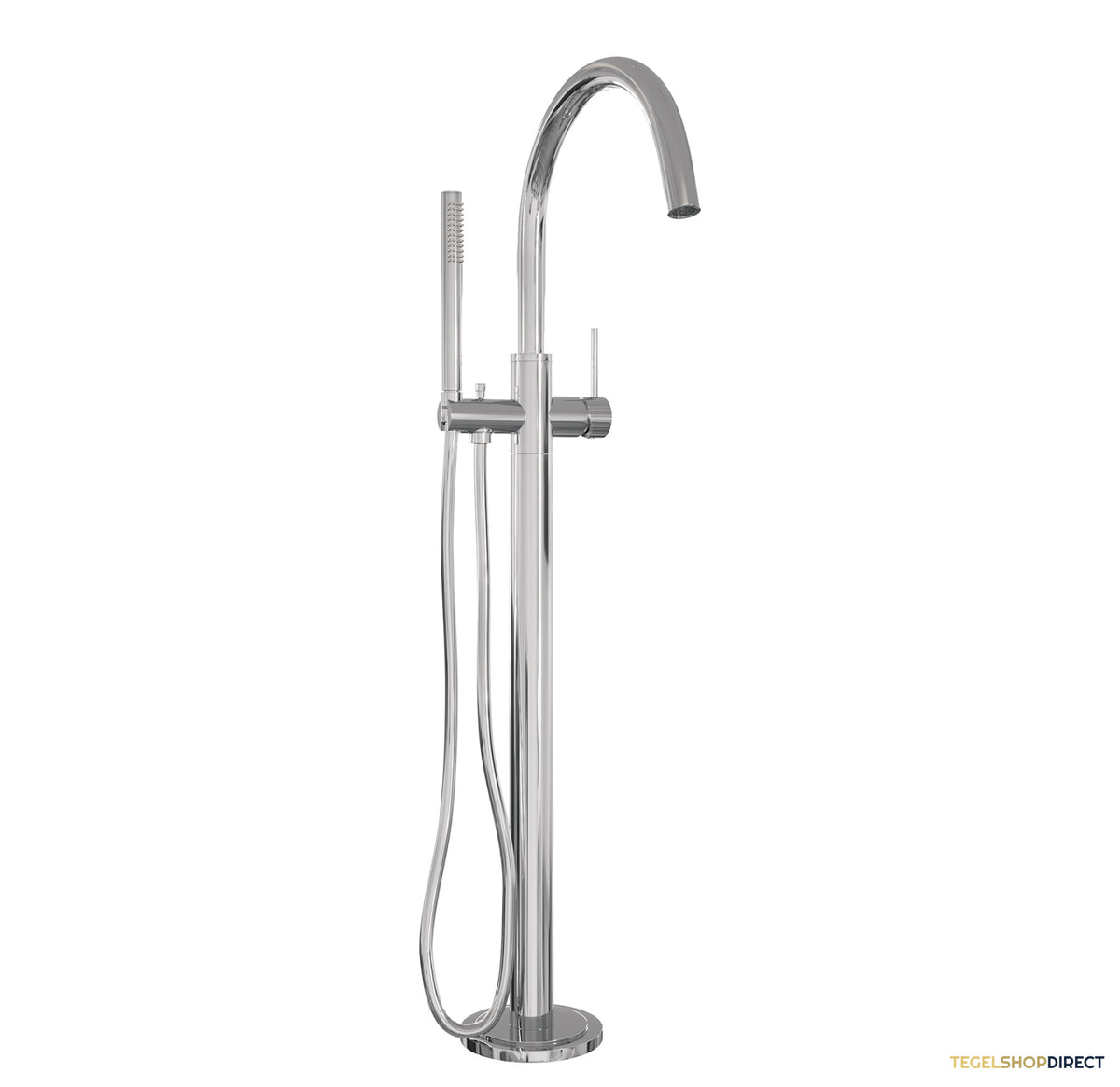 Brauer Stripe vrijstaande badmengkraan SET 01 met staaf handdouche en doucheslang chroom – afbeelding 2