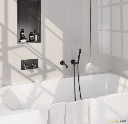 Inbouwthermostaat set Brauer Gunmetal Edition Met Drukknoppen Incl Baduitloop Gunmetal (Keuze Handdouche)