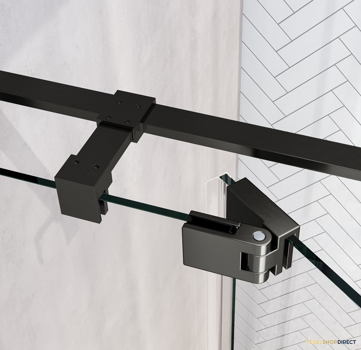 BRAUER Stellar nisdeur 2-delig draaiend helder glas 100x200 omkeerbaar incl. glascoating PVD gunmetal geborsteld – afbeelding 5