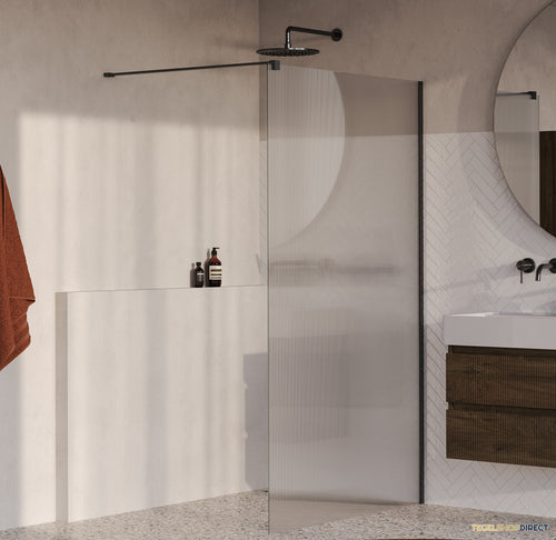 BRAUER Oblivion Flow inloopdouche helder ribbelglas 120x200 incl. glascoating Geborsteld Gunmetal PVD