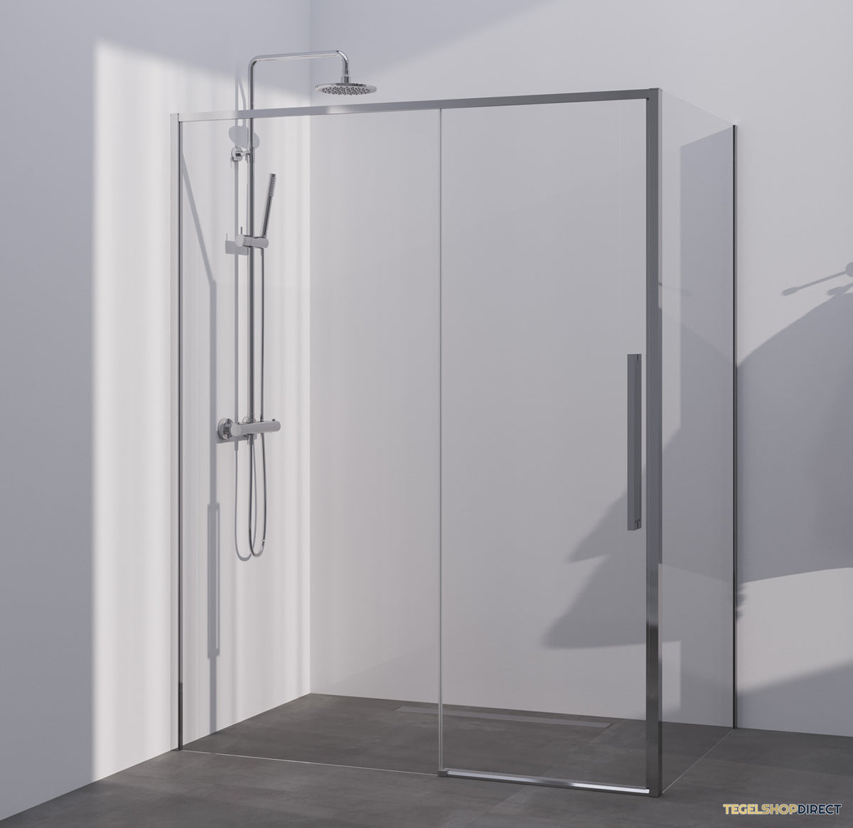 BRAUER Season douchecabine model B met schuifdeur helder glas 140x100x200 omkeerbaar incl. glascoating Season-Chroom