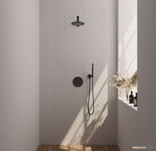Thermostatische Inbouwdoucheset Brauer Black Edition Met Ronde Afdekplaat (Alle Opties)