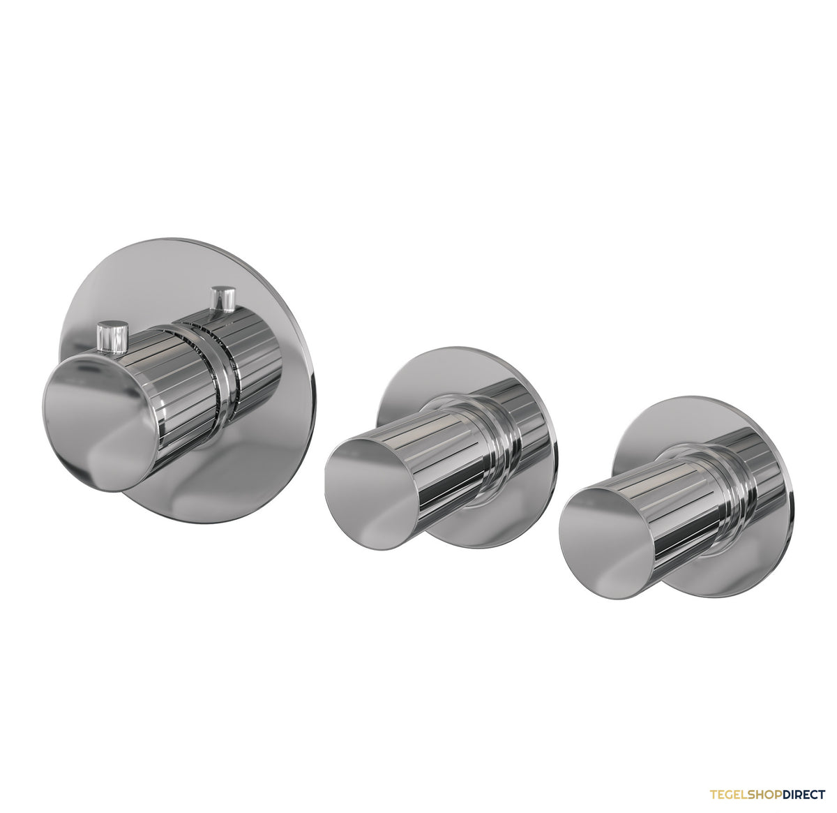 Brauer Stripe inbouwthermostaat en 2 stopkranen met in- en afbouwdelen chroom