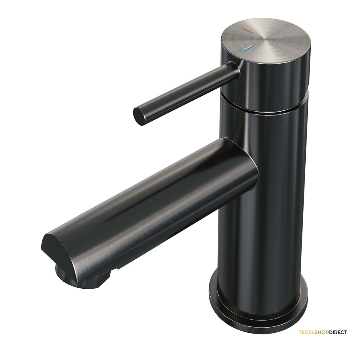 Wastafelmengkraan Brauer Gunmetal Edition Coldstart Opbouw Laag Ronde Hendel Geborsteld Gunmetal PVD
