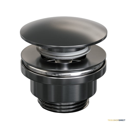 Klikwaste Brauer Afvoerplug Messing Binnenwerk 5/4 Geborsteld Gunmetal