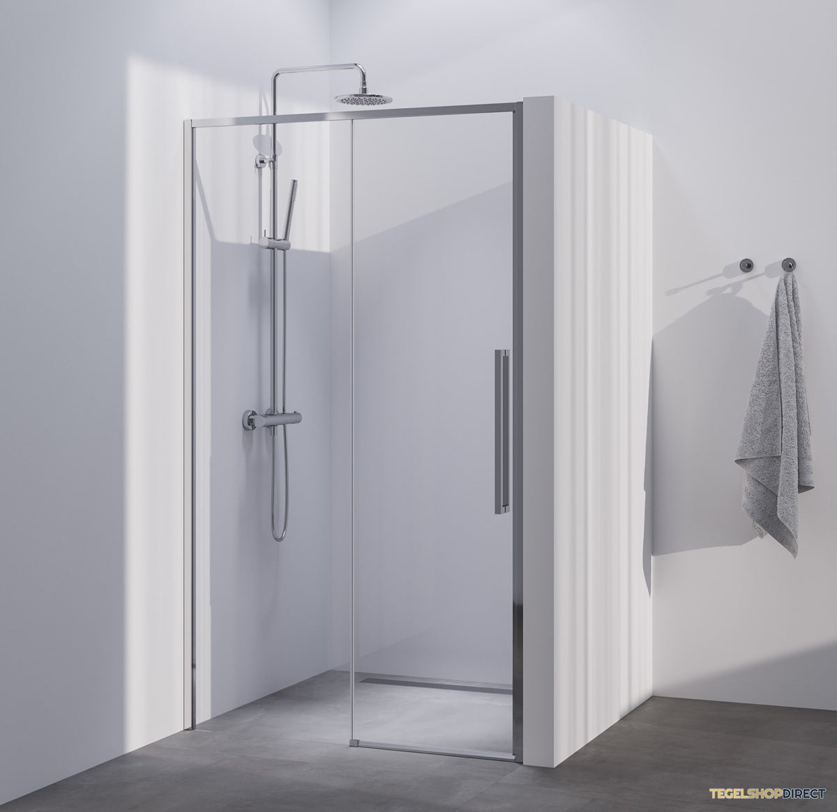 BRAUER Season nisdeur model B met schuifdeur helder glas 100x200 omkeerbaar incl. glascoating Season-Chroom