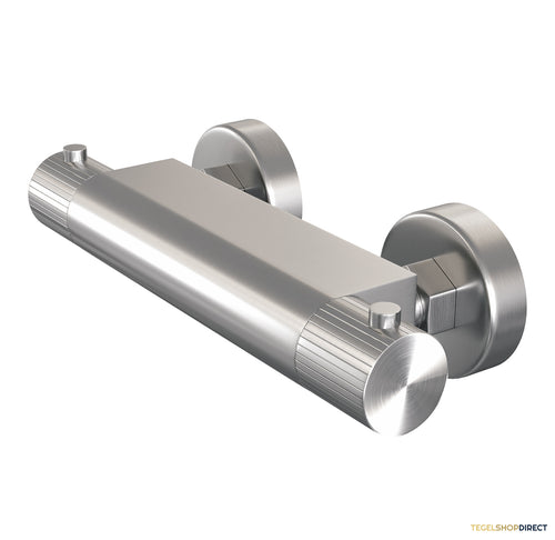 Brauer Stripe opbouw douche thermostaatkraan RVS-kleurig geborsteld PVD
