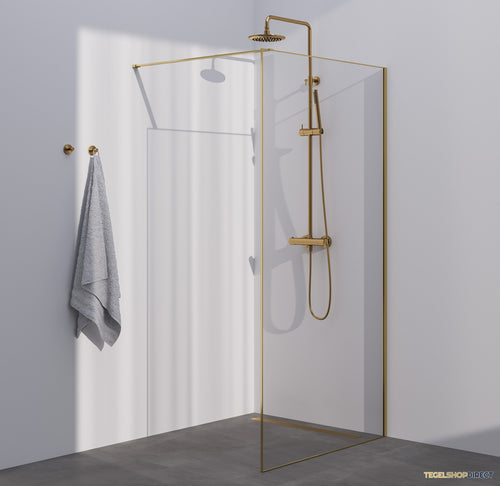 BRAUER Season inloopdouche model D helder glas 100x200 incl. glascoating Season-Goud