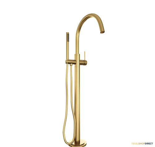 Badkraan Vrijstaand Brauer Gold Edition met Staaf Handdouche Geborsteld Goud