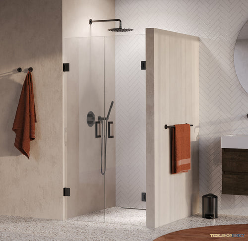 BRAUER Void pendeldeuren helder glas 100x200 incl. glascoating PVD gunmetal geborsteld