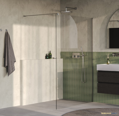 BRAUER Oblivion inloopdouche helder glas 140x200 incl. glascoating PVD RVS-kleurig geborsteld