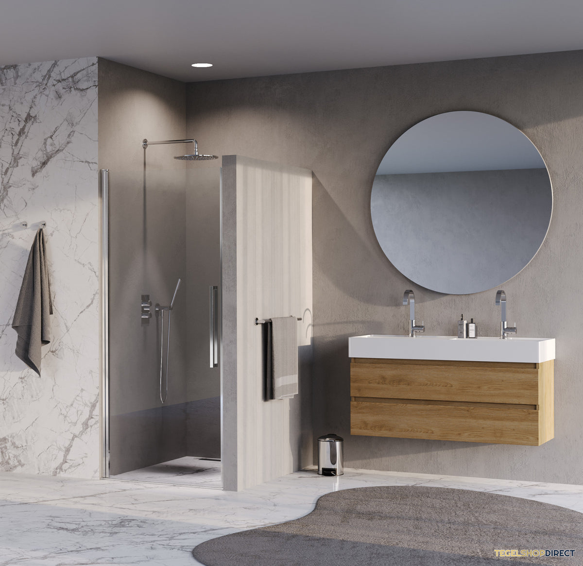 BRAUER Cosmic Nisdeur Draaiend 90x200 Omkeerbaar Helder Glas Incl. Glascoating Chroom – afbeelding 2