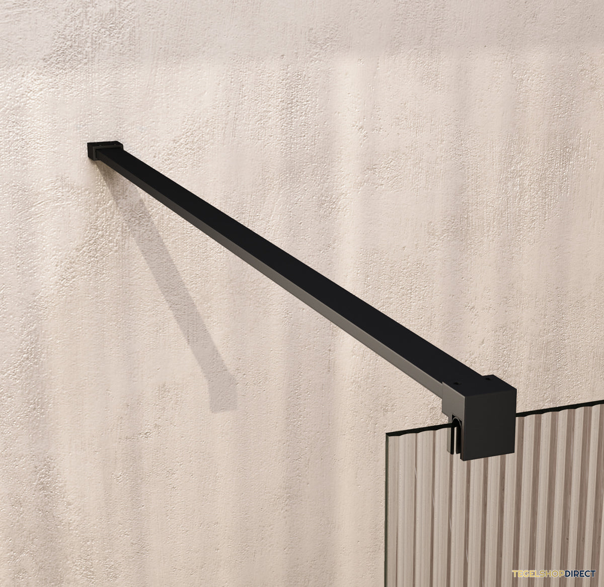 BRAUER Oblivion Flow inloopdouche helder ribbelglas 120x200 incl. glascoating Mat Zwart – afbeelding 4