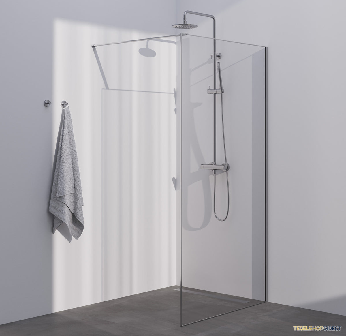 BRAUER Season inloopdouche model D helder glas 120x200 incl. glascoating Season-RVS-kleurig