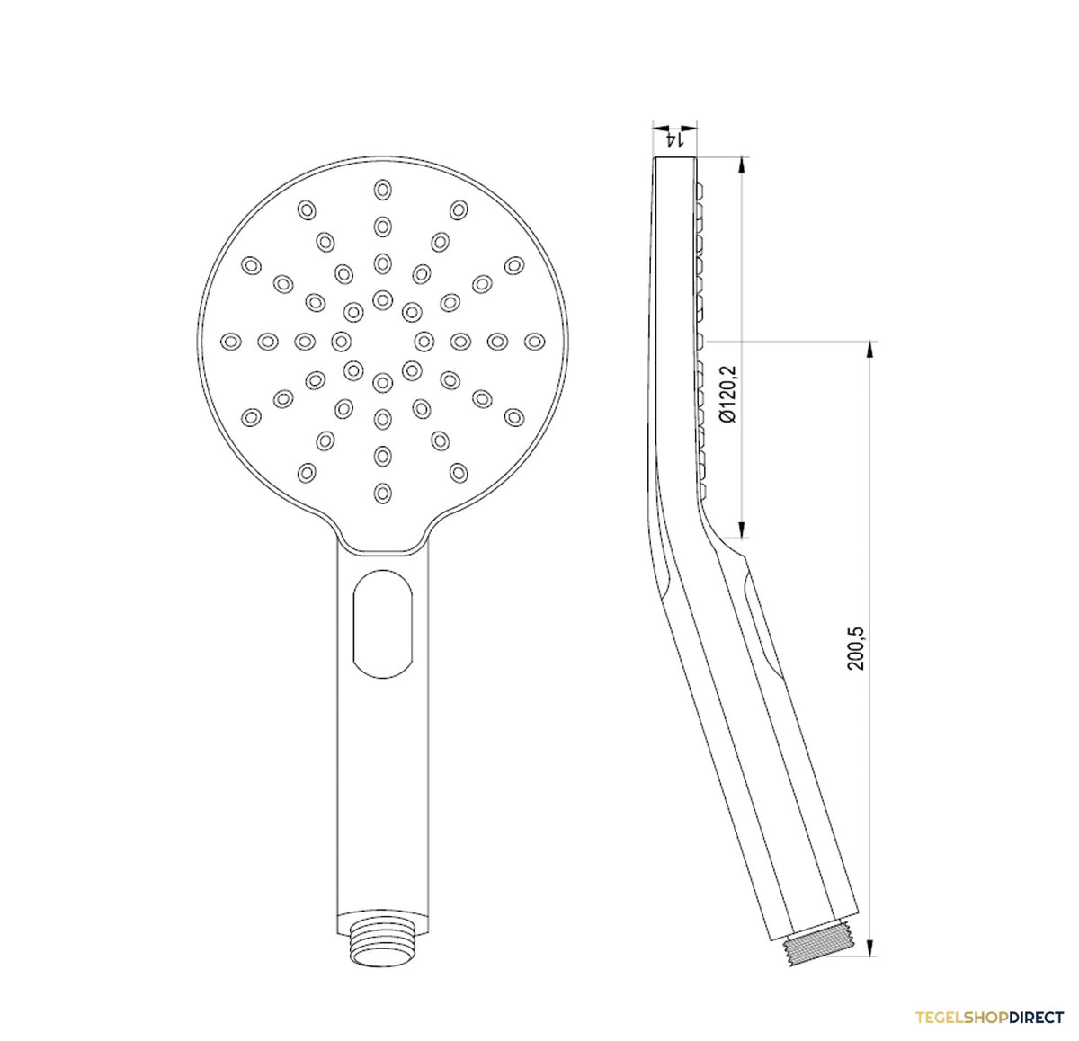 Handdouche Brauer Gold Edition 3-Standen Geborsteld Goud – afbeelding 2