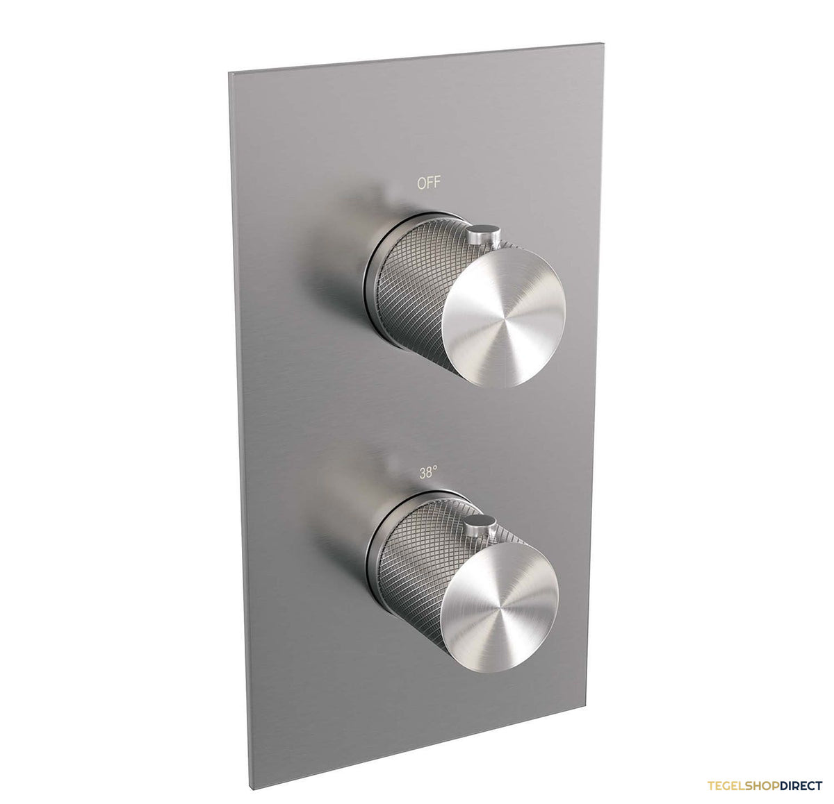 Regendoucheset Inbouw Brauer Brushed Carving Thermostatisch 30cm met 3-Weg Omstelling, Wandarm, Glijstang en Staaf Handdouche Geborsteld RVS – afbeelding 4