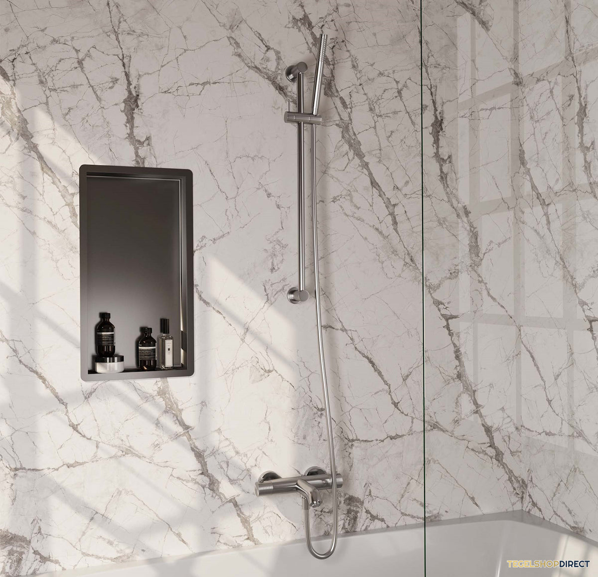 Opbouwset Bad- en Douchekraan Brauer Carving Thermostatisch Geborsteld RVS (Alle Opties)