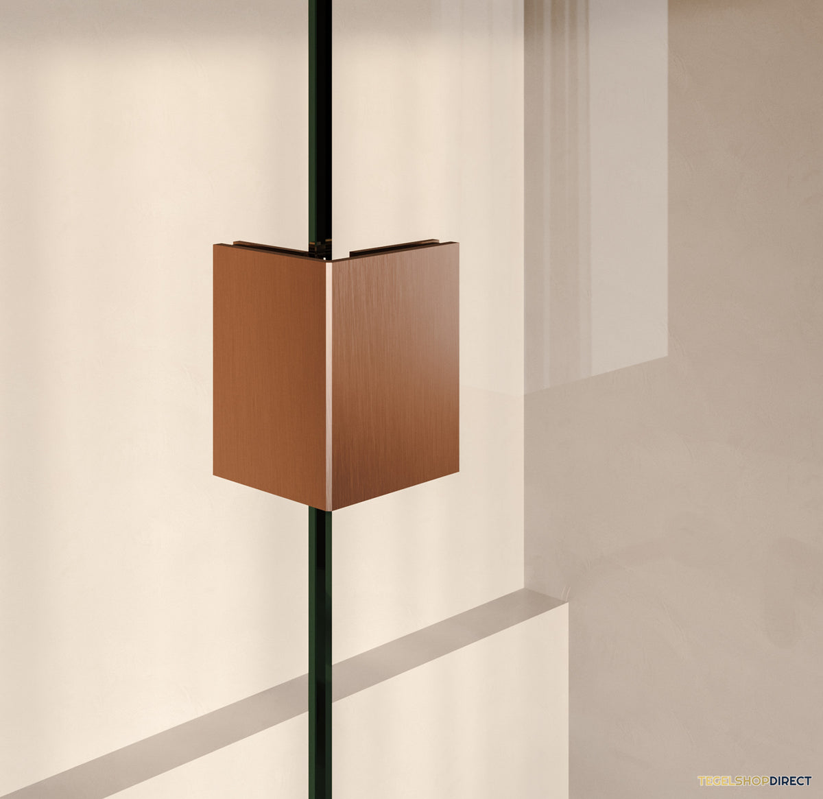 BRAUER Void inloopdouche helder glas 130x200 met 40 zijwand incl. glascoating PVD koper geborsteld – afbeelding 5