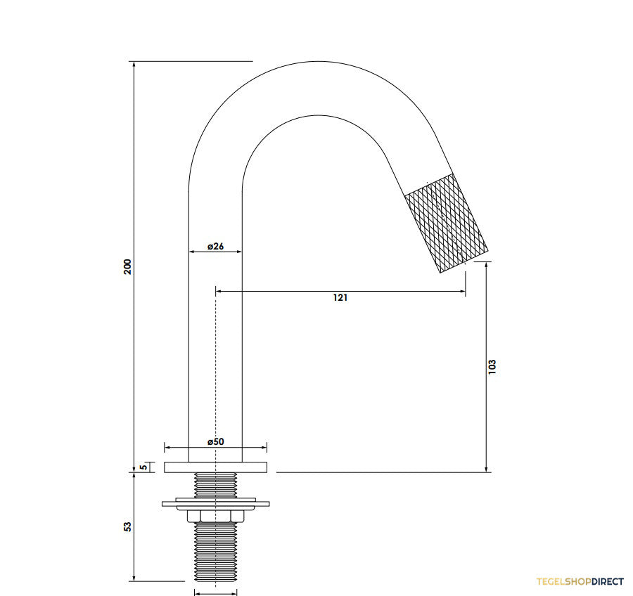 Opbouw Fonteinkraan Brauer Copper Carving Edition Met Gebogen Uitloop Koper Geborsteld PVD – afbeelding 4