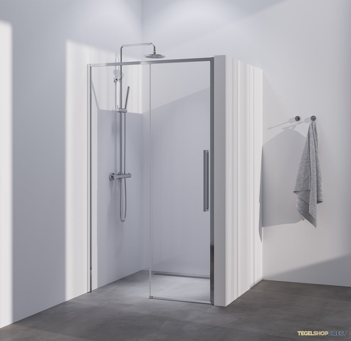 BRAUER Season nisdeur model B met schuifdeur helder glas 120x200 omkeerbaar incl. glascoating Season-Chroom – afbeelding 2
