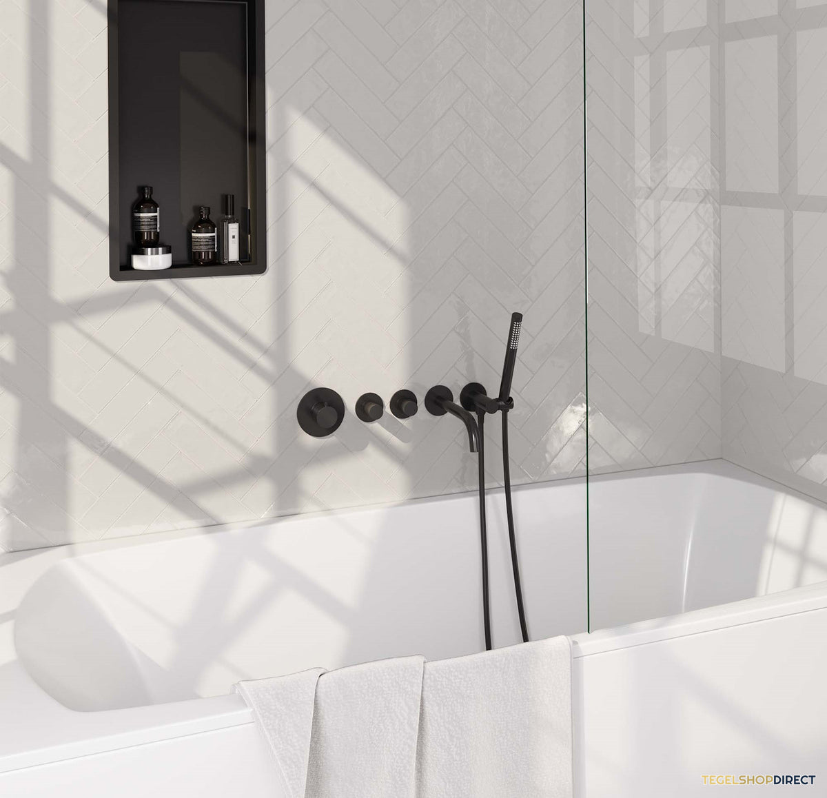 Inbouwthermostaat set Brauer Black Edition Met Rozetten Incl Baduitloop Mat Zwart (Keuze Handdouche)