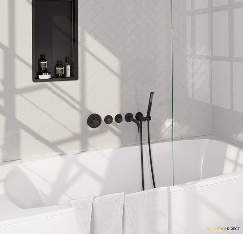 Inbouwthermostaat set Brauer Black Edition Met Rozetten Incl Baduitloop Mat Zwart (Keuze Handdouche)