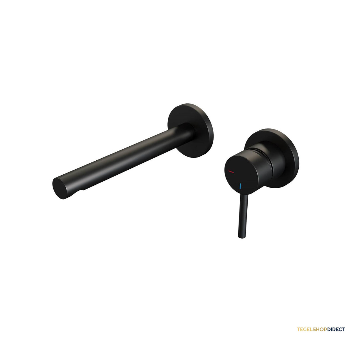 Inbouw Wastafelmengkraan Brauer Black Edition Coldstart Rechte Uitloop Ronde Hendel Rechts Mat Zwart Met Rozetten – afbeelding 3
