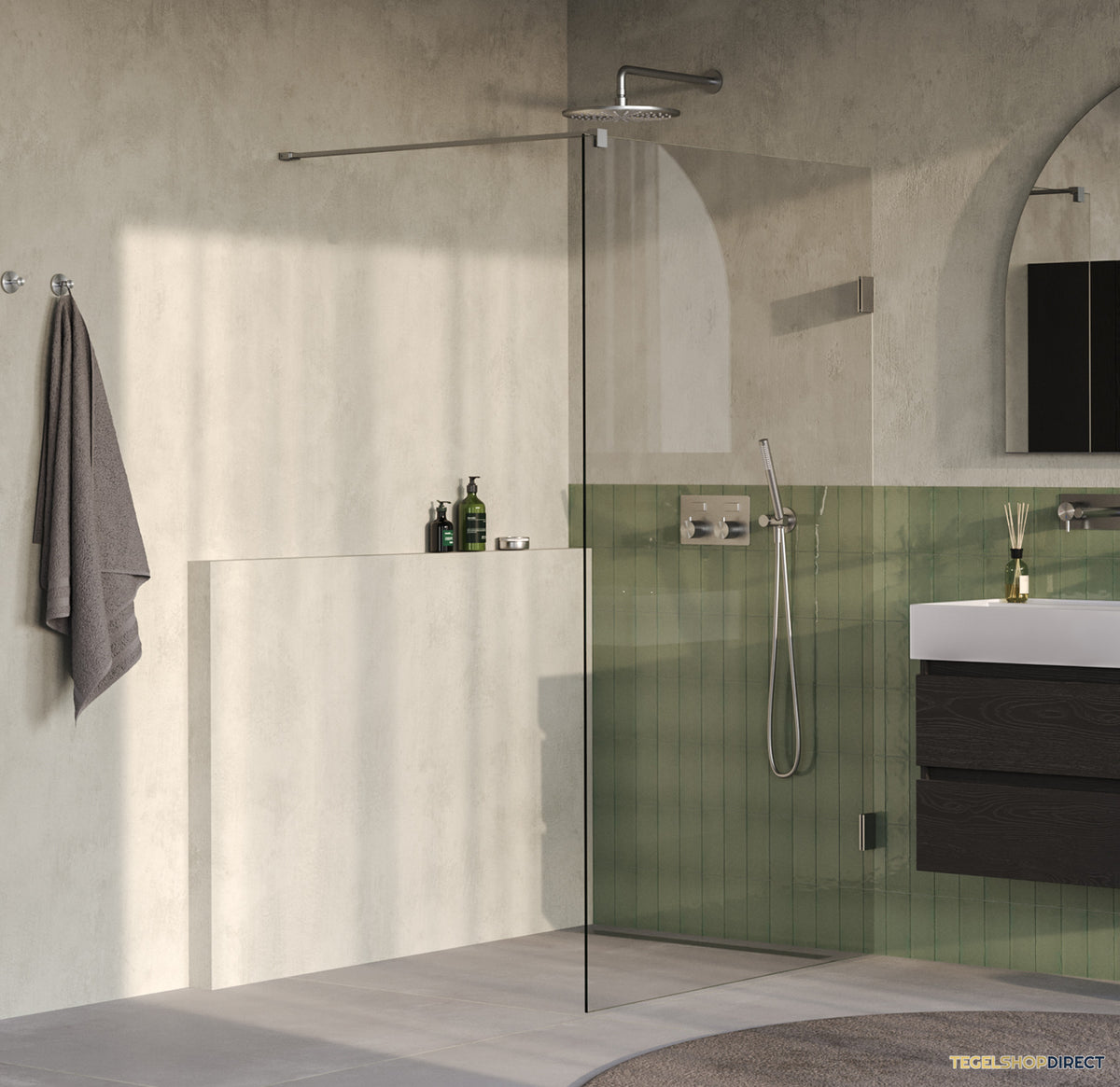 BRAUER Void inloopdouche helder glas 120x200 incl. glascoating PVD RVS-kleurig geborsteld