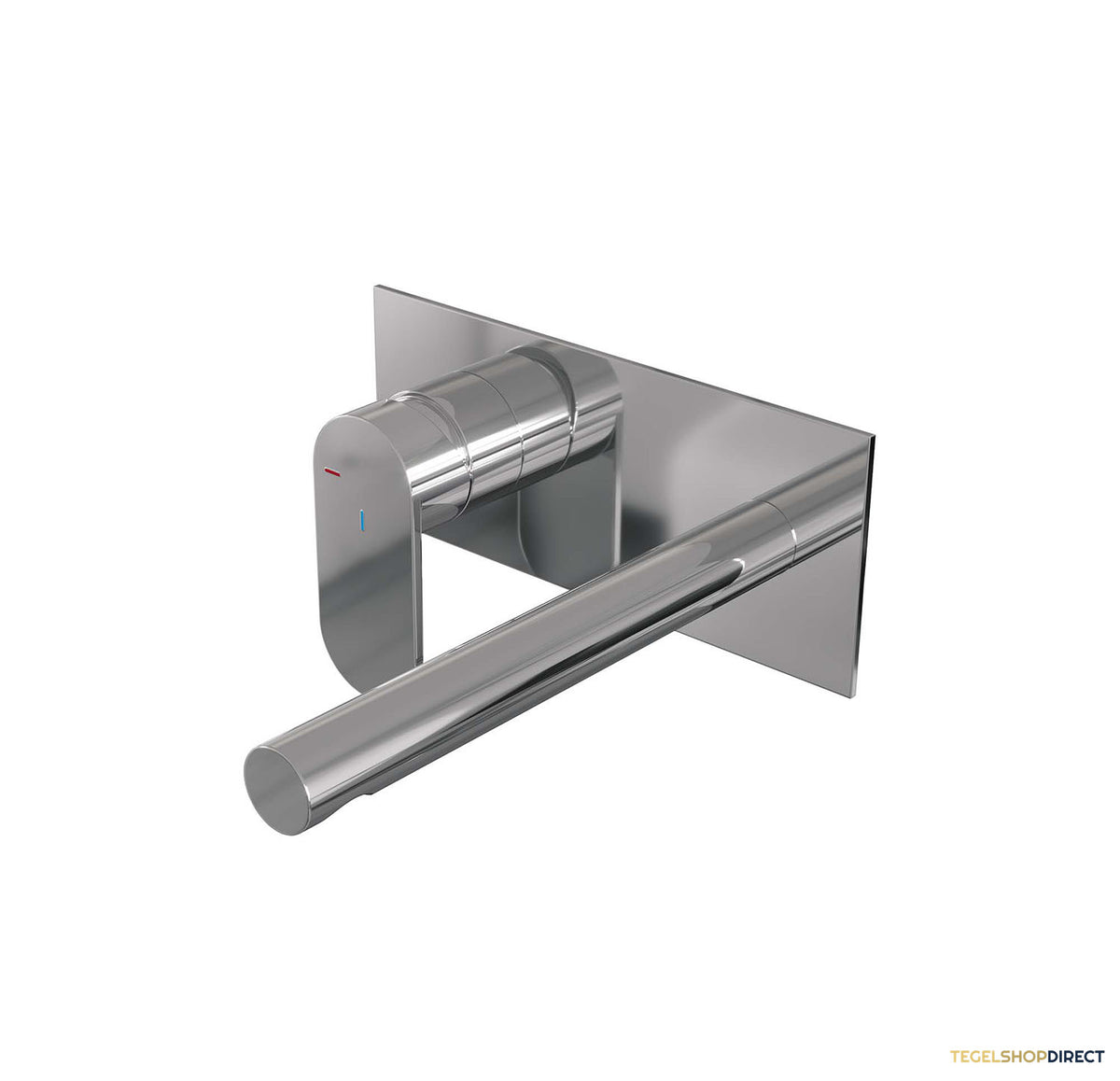 Inbouw Wastafelmengkraan Brauer Chrome Edition Coldstart Rechte Uitloop Platte Hendel Links Chroom Met Afdekplaat