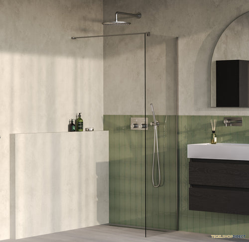 BRAUER Oblivion inloopdouche helder glas 50x200 incl. glascoating PVD RVS-kleurig geborsteld