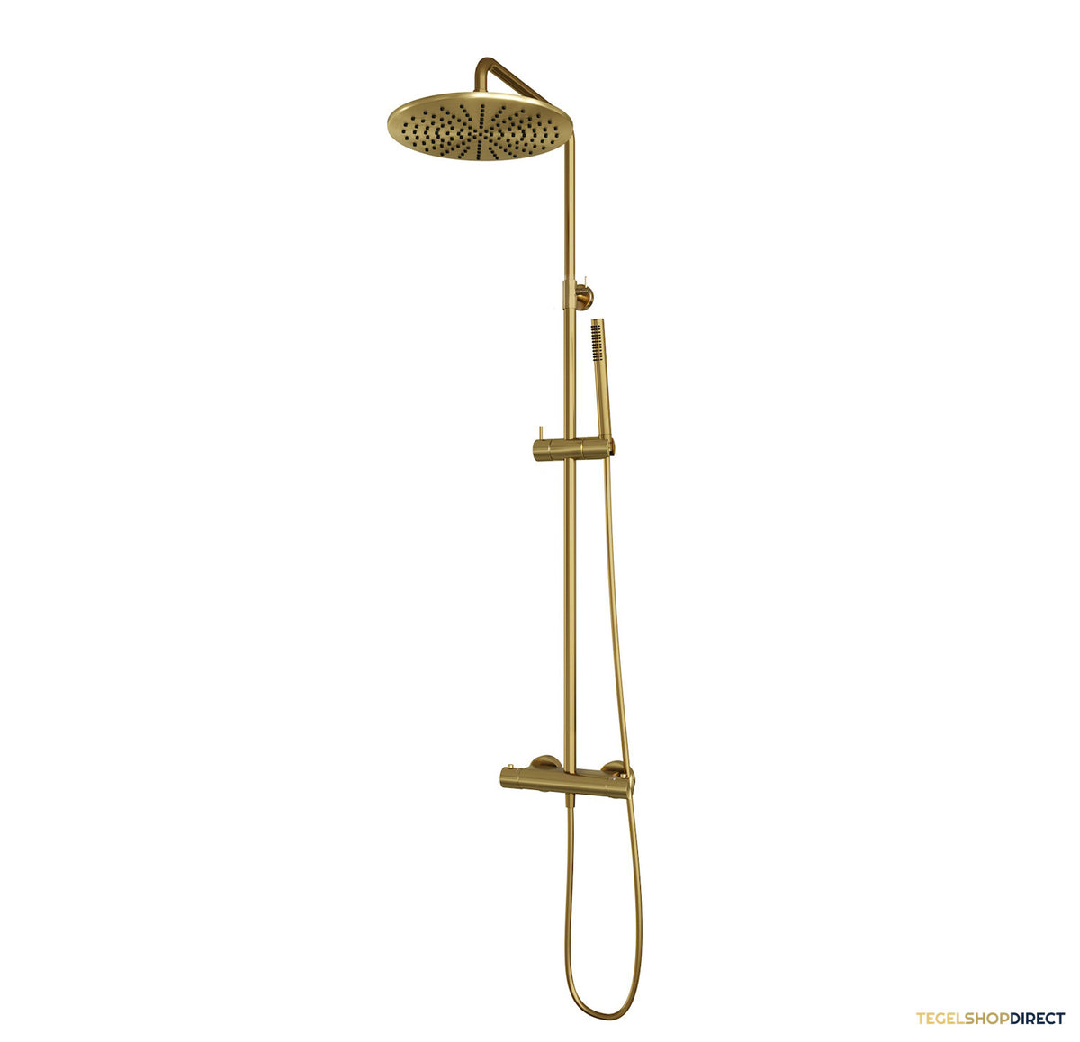 Regendoucheset Opbouw Brauer Gold Edition 30 cm Thermostatisch met Staaf Handdouche Geborsteld Goud – afbeelding 7