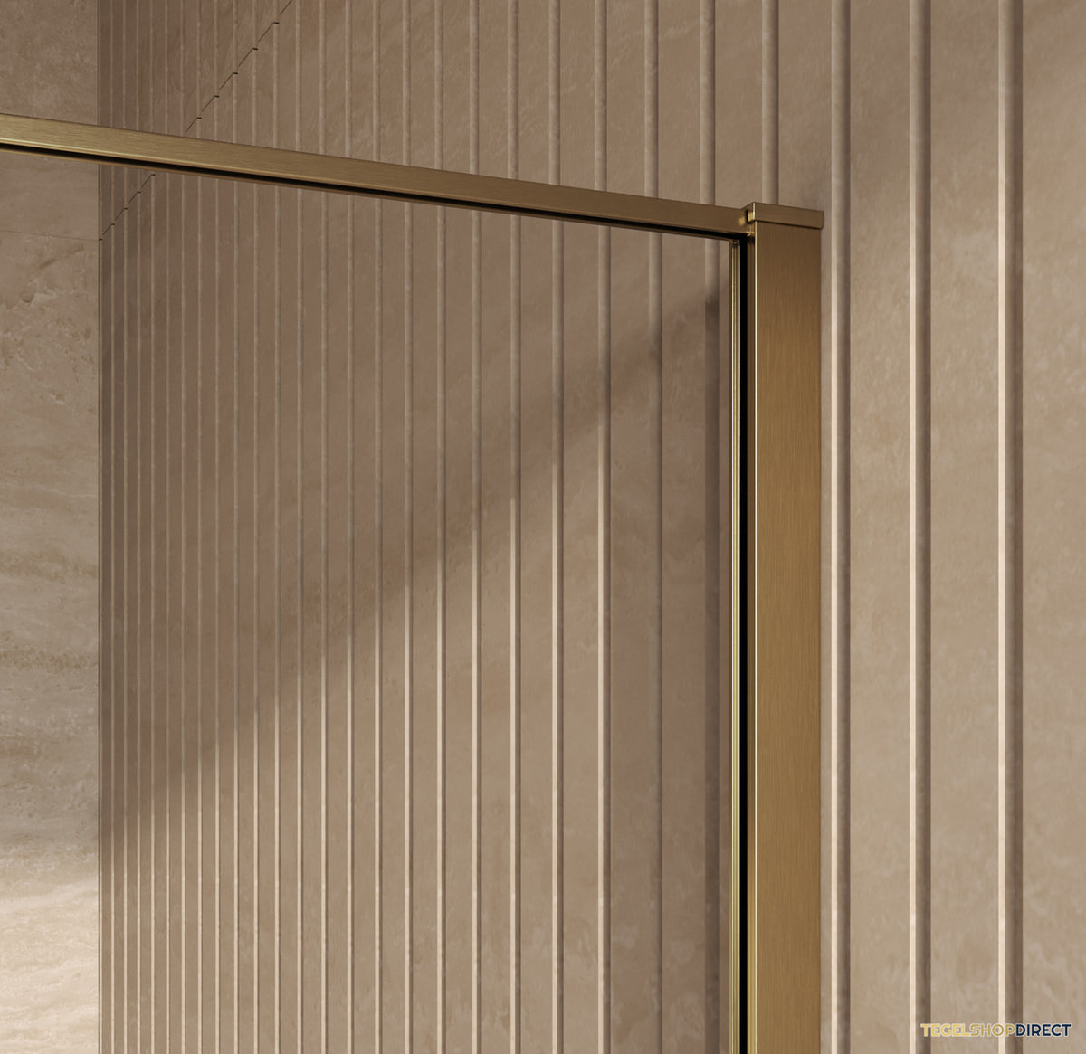 BRAUER Collision Inloopdouche 100x200 Helder Glas Incl. Glascoating PVD Goud Geborsteld – afbeelding 3