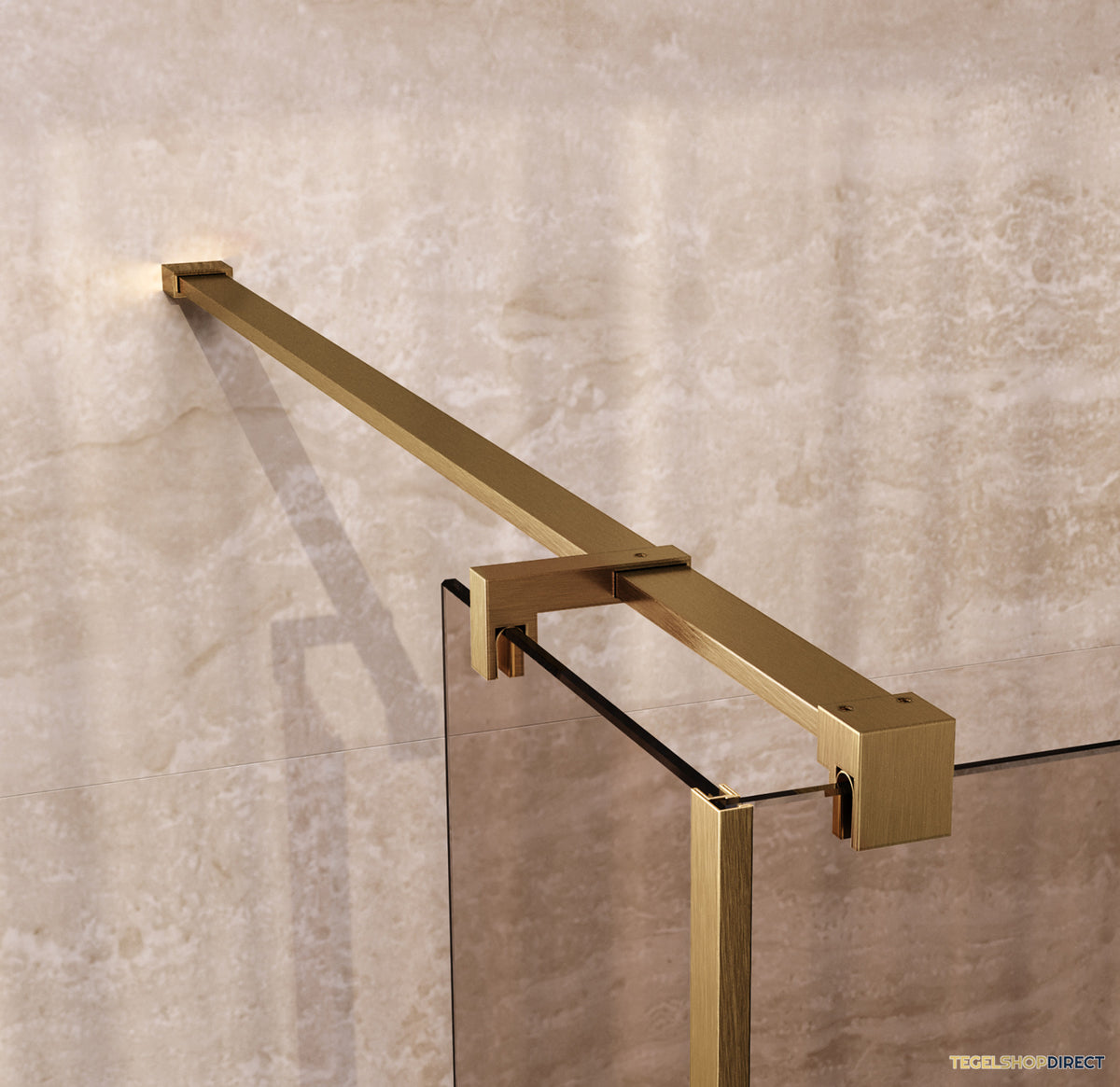 BRAUER Oblivion inloopdouche brons glas 100x200 met zijwand 30 incl. glascoating PVD goud geborsteld – afbeelding 4