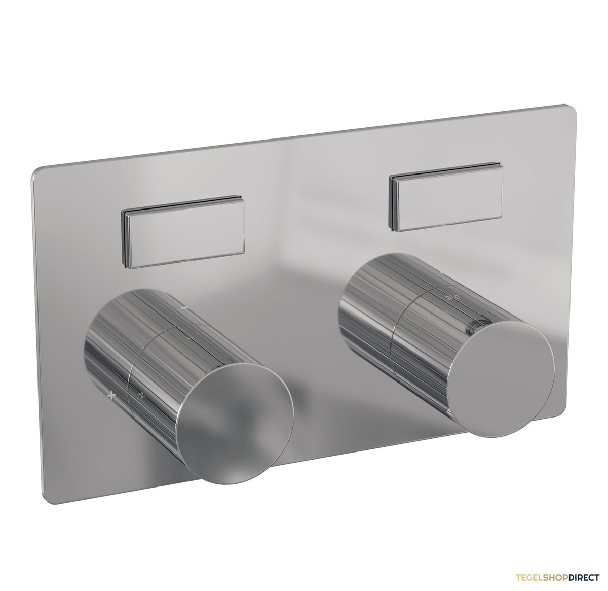 Brauer Stripe 2-weg inbouwthermostaat met drukknoppen met in- en afbouwdelen chroom