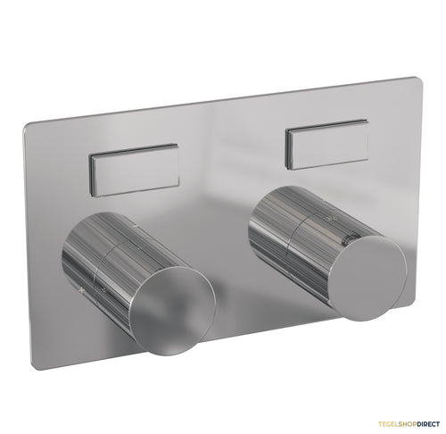 Brauer Stripe 2-weg inbouwthermostaat met drukknoppen met in- en afbouwdelen chroom