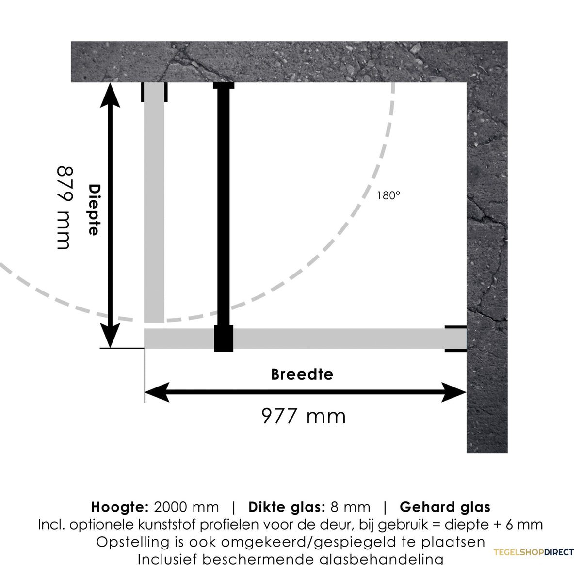 BRAUER Void douchecabine met draaideur helder glas 90x100x200 incl. glascoating chroom – afbeelding 3