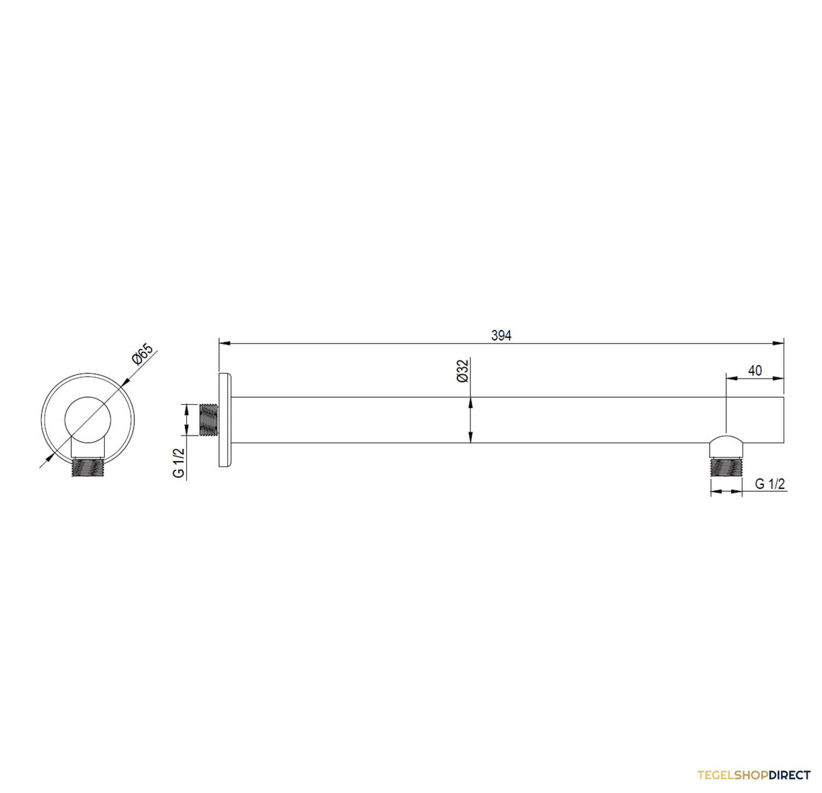 Wandarm Brauer Gold Edition Recht 40 cm Geborsteld Goud – afbeelding 2