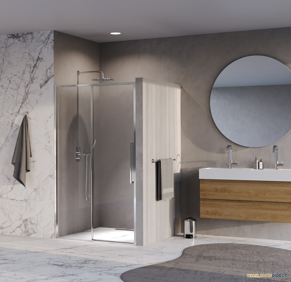 BRAUER Galactic Nisdeur 2-Delig Schuif 120x200 Omkeerbaar Helder Glas Incl. Glascoating Chroom – afbeelding 2